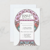 アールヌーボーヴィンテージRSVPウェディングカード 出欠カード (正面/裏面)