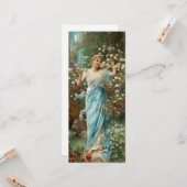 アールヌーボー三日月の下で花を咲かせる女性 カード (正面/裏面インサイチュ)