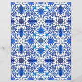 アールヌーボー中国のタイル、コバルトブルー&ホワイト (正面)