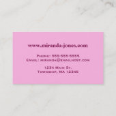 アールヌーボー中国のタイル – ブルゴーニュとピンクブシ 名刺 (裏面)