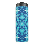 アールヌーボー中国のタイル、ブルー、ターコイズ タンブラー (正面)