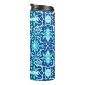 アールヌーボー中国のタイル、ブルー、ターコイズ タンブラー (回転右)