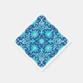 アールヌーボー中国のパターン – ターコイズと青 スタンダードカクテルナプキン (角)