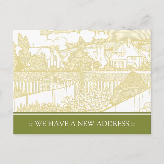 アールヌーボー住所変更はがき 案内ポストカード (正面)