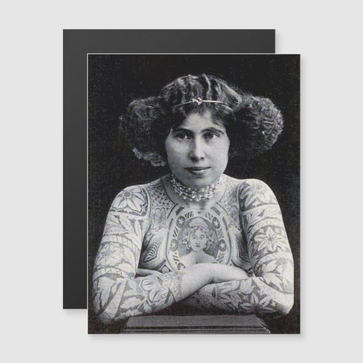 アールヌーボー入れ墨女性磁気写真はがき (正面/裏面)