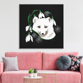 アールヌーボー北極白キツネ キャンバスプリント (インサイチュ (リビング))