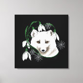 アールヌーボー北極白キツネ キャンバスプリント (正面)