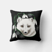 アールヌーボー北極白キツネ クッション (裏面)