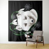 アールヌーボー北極白キツネ タペストリー (インサイチュ)