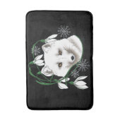 アールヌーボー北極白キツネ バスマット (正面縦)