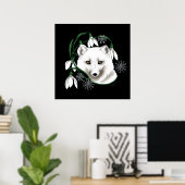 アールヌーボー北極白キツネ ポスター (ホームオフィス)