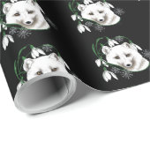 アールヌーボー北極白キツネ ラッピングペーパー (ロールコーナー)