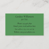 アールヌーボー北極白キツネ 名刺 (裏面)