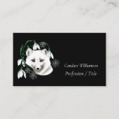 アールヌーボー北極白キツネ 名刺 (正面)