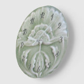 アールヌーボー十玄石のフラワータイルクラックル仕上げ ラージ壁時計 (傾斜)