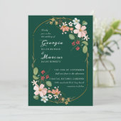 アールヌーボー図解入りの、写真付きのフローラ結婚ズ 招待状 (スタンド正面)