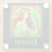 アールヌーボー大尻 ガラスコースター (裏面)