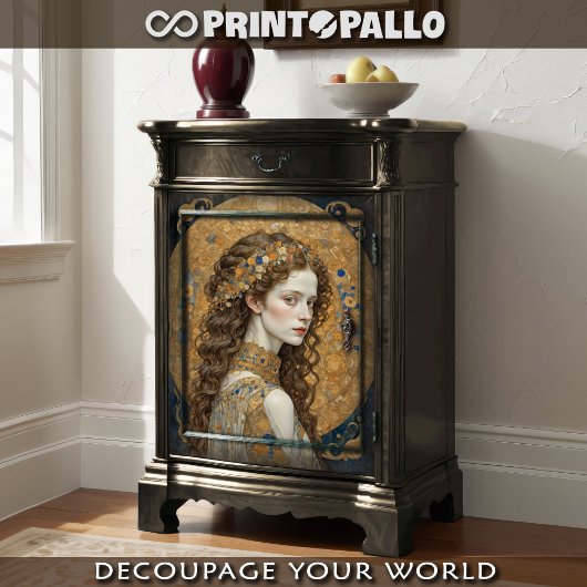 アールヌーボー女性と花 – クリムトの献上品 薄葉紙