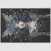 アールヌーボー女性とMoth 2デクページ紙 薄葉紙 (正面)