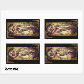 アールヌーボー女性エレガント広告 長方形シール (シート)