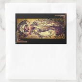 アールヌーボー女性エレガント広告 長方形シール (バッグ)