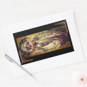 アールヌーボー女性エレガント広告 長方形シール (封筒)