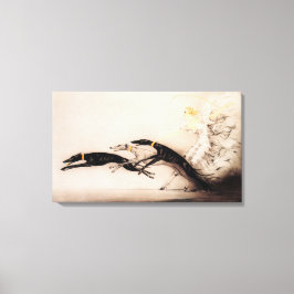 アールヌーボー女性グレイハウンドルイスイカルト キャンバスプリント