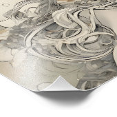 アールヌーボー女性ヴィンテージインスパイアポートレート フォトプリント            (角)