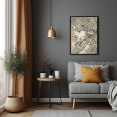 アールヌーボー女性ヴィンテージインスパイアポートレート ポスター