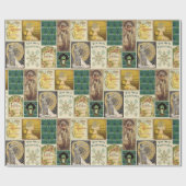 アールヌーボー女性広告ヴィンテージ ラッピングペーパー (フラット)