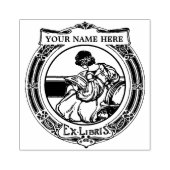 アールヌーボー女性書籍ラウンドExライブラリテンプレート ラバースタンプ (インプリント)