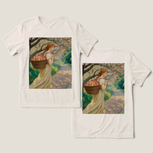 アールヌーボー女性桃オートミール トライブレンドTシャツ