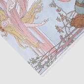 アールヌーボー女性男性カップルの切り離 薄葉紙 (詳細)