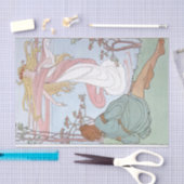 アールヌーボー女性男性カップルの切り離 薄葉紙 (クラフト)