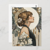 アールヌーボー女性 ポストカード (正面/裏面)