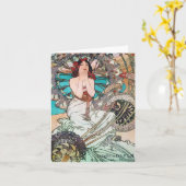 アールヌーボー女神 カード (黄色い花)