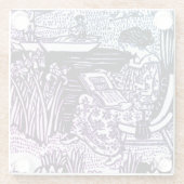 アールヌーボー女読性 ガラスコースター (裏面)