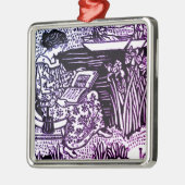 アールヌーボー女読性 メタルオーナメント (左)