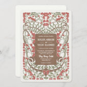 アールヌーボー威厳があるベリー結婚ズエレガンス 招待状 (正面/裏面)