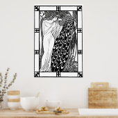 アールヌーボー孔雀のポスター – ザキス ポスター (キッチン)