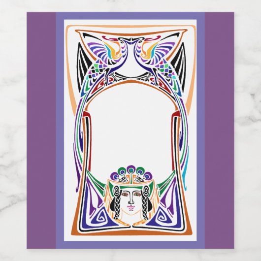 アールヌーボー孔雀の女 ワインラベル (シングルラベル)