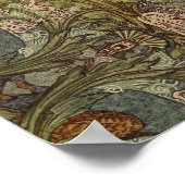 アールヌーボー孔雀フローラジャカードタペストリー ポスター (角)