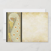 アールヌーボー孔雀ラブバード結婚ズ 招待状 (裏面)