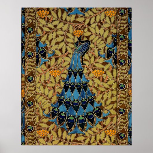 アールヌーボー孔雀 ポスター (正面)