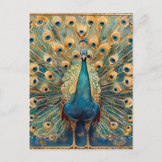 アールヌーボー孔雀 ポストカード (正面)