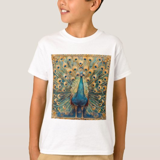 アールヌーボー孔雀 Tシャツ (正面)