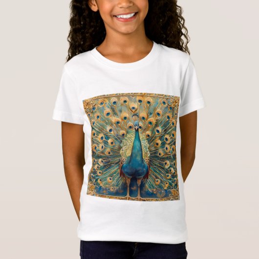 アールヌーボー孔雀 Tシャツ (正面)