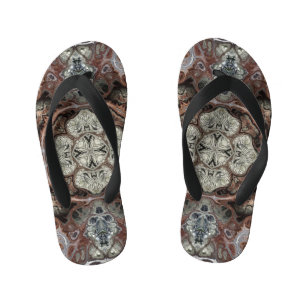 アールヌーボー幾何学ヴィンテージ キッズビーチサンダル