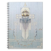 アールヌーボー幾何学模様のカラットリニアフラワー ノートブック (正面)