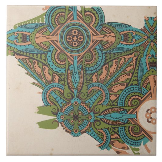 アールヌーボー抽象芸術アートクリストファードレッサー タイル (正面)